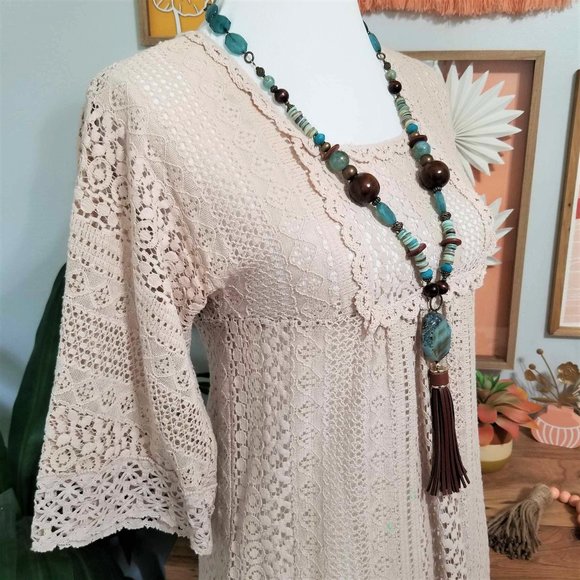 Dress. Ecru Lace & Crochet. New Directions Brand. Size 4. - Picture 2 of 13